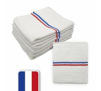 LNT - Lot de 3 Serpillères Gaufrées Blanches 60 x 100 cm - Haute Résistance - Grand Pouvoir Absorbant - Idéal pour Tout Type de Sol - Fabriqué en France