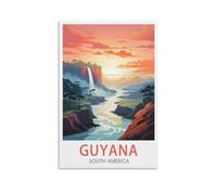 LNUYITR Affiches sur toile vintage Guyane, Amérique du Sud, décoration murale, décoration d'intérieur, chambre à coucher (40 x 60 cm)