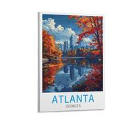 LNUYITR Poster de voyage vintage Atlanta Géorgie, 20 x 30 cm - Impression sur toile - Décoration murale moderne pour chambre à coucher