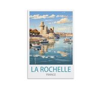 LNUYITR Poster vintage de voyage La Rochelle France - 40 x 60 cm - Impression sur toile - Décoration murale moderne pour chambre à coucher
