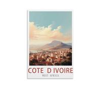 LNUYITR Poster vintage sur toile Côte d'Ivoire Afrique de l'Ouest - Décoration murale moderne - 30 x 45 cm