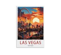 LNUYITR Poster vintage sur toile de Las Vegas Nevada - Décoration murale moderne pour chambre à coucher - 20 x 30 cm
