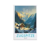 LNUYITR Zugspitze Poster de voyage vintage sur toile Motif Alpes 20 x 30 cm