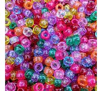 Lnvision Lot de 500 perles poney scintillantes pour la création de bijoux, de perles et de collages