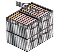 Lnvocn Rangement Vêtement de Garde Robe, Organisateur Tiroir Pliable Pour Jeans Lot de 4 Panier Rangement Dressing Lavable Rangement Pantalon Compartiment Tiroir Pour le Stockage de Vêtements (L9)