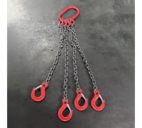 LNW Élingue Chaîne Chaînes de levage à 4 pattes avec crochets, chaînes lourdes 5 tonnes for le marquage standard, longue durée vie, quadruple en acier G80 Mn Positionnement des équipements