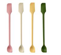 Lnwwrv Lot de 4 spatules en Silicone à Double extrémité - extrémité Fine et courbée pour racler, extrémité en cuillère Mince pour ramasser et mélanger, pour Usage en Cuisine