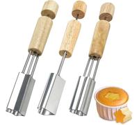 Lnwwrv Set de 4 extracteurs de Cupcakes en Forme de Fleur/étoile/cœur - emporte-pièce avec Piston pour pâtisserie et Muffins, Outil Mini-farcir pour gâteaux pour pâtisserie et décoration DIY