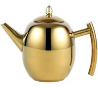 Lnwwrv Théière en Acier Inoxydable, avec Filtre passoire pour Infuser Le thé en Vrac, thé Vert, café, 1 L / 34 oz,d'or