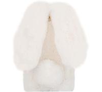 Lnxlanxx Coque Compatible pour Doogee Note 59 / Note 59 Pro Silicone Étui Fourrure Oreilles de Lapin Mignon Housse Duveteux Peluche Strass TPU Gel Souple Bumper Cover Antichoc Case (Blanche)