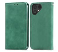 Lnxlanxx Coque Compatible pour Fairphone 6 Étui Silicone Cuir Clapet Rabat Magnetique Case Cover Kickstand Bumper Antichoc Drôle Couleur Housse Portefeuille (Vert)