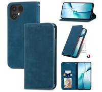 Lnxlanxx Coque Compatible pour Fairphone 6 Étui Silicone Cuir Clapet Rabat Magnetique Case Cover Kickstand Bumper Antichoc Drôle Couleur Housse Portefeuille (Bleu)
