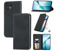 Lnxlanxx Coque Compatible pour Fairphone 6 Étui Silicone Cuir Clapet Rabat Magnetique Case Cover Kickstand Bumper Antichoc Drôle Couleur Housse Portefeuille (Noir)