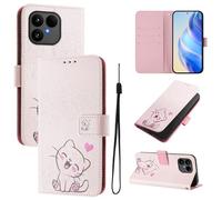 Lnxlanxx Coque Compatible pour Fairphone 6 Étui Silicone PU Cuir Clapet Rabat Stand Magnetique Housse Cover Motif Portefeuille Kickstand Bumper Antichoc Case (Chat)