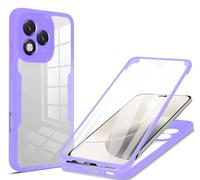 Lnxlanxx Coque Compatible pour Honor 400 Lite Étui Transparent Avant et Arrière Rigide Silicone PC Case Cover Bumper Antichoc Dur Housse (Violet)