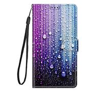 Lnxlanxx Coque Compatible pour Oppo A80 Étui Silicone PU Cuir Clapet Rabat Magnetique Case Cover Motif Portefeuille Kickstand Bumper Antichoc Housse (Violette 1)