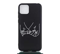Lnxlanxx Coque Compatible pour Oukitel C51 Étui Silicone Bumper Motif Drôle Housse Noir Case Dames Femme Fille Homme Cover Antichoc (Main)