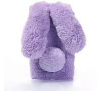Lnxlanxx Coque Compatible pour Vivo V50 Lite Silicone Étui Fourrure Oreilles de Lapin Mignon Housse Duveteux Peluche Strass TPU Gel Souple Bumper Cover Antichoc Case (Violet)