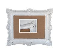 Lnxp Cadre photo baroque antique en blanc 56 x 46 cm rectangulaire Repro pour photos 30 x 40 cm ou 40 x 30 cm Cadre baroque 50R