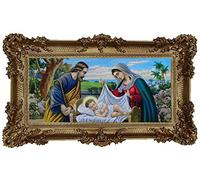 Lnxp Magnifique peintures de Style Baroque repro avec Ornements montés dans Le Cadre - Jesus Maria Josef Sacra - La Famille Ikona Repro 96 x 57 cm