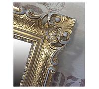 Lnxp Miroir mural baroque - 90 x 70 cm - Style rétro - Avec décoration - Doré blanc bicolore - Aspect antique baroque rococo shabby chic renaissance Jugendstil luxueux somptueux 58SP