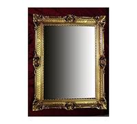Lnxp Miroir mural intemporel baroque doré 90 x 70 cm Style ancien baroque rococo shabby chic Renaissance Jeunesse Design rétro avec rapports de nom Luxueux PRINCIPAL 58SP