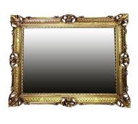 Lnxp Miroir mural - Style baroque - Doré - 90 x 70 cm - Style baroque antique - Rococo - Shabby Chic - Renaissance - Style jeune - Design rétro