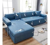 LNXSESN Housse de Canape 3 Places avec AccoudoirsCerf Bleu Marine Housses de Canapé Spandex Housse de Canapé d'angle Moderne Antidérapant Housse Fauteuil Universel Housse Canape Extensible