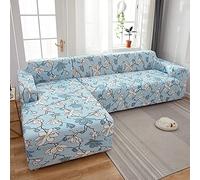 LNXSESN Housse de Canape 3 Places avec AccoudoirsOeuf De Canard Fleur Bleue Housses de Canapé Spandex Housse de Canapé d'angle Moderne Antidérapant Housse Fauteuil Universel Housse Canape Extensible