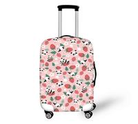 LNXSESN Housse Protection Valise Animal Fraise Rose Housse de Valise Lavable Elastique Anti-Rayures Protege Valise Réutilisable avec Zippé Résistant Housses de Valises pour 26-28 Pouces
