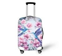 LNXSESN Housse Protection Valise Animal Rose Gris Housse de Valise Lavable Elastique Anti-Rayures Protege Valise Réutilisable avec Zippé Résistant Housses de Valises pour 22-25 Pouces
