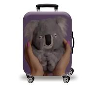 LNXSESN Housse Protection Valise Animaux Gris Housse de Valise Lavable Elastique Anti-Rayures Protege Valise Réutilisable avec Zippé Résistant Housses de Valises pour 22-25 Pouces