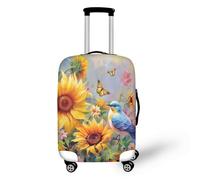 LNXSESN Housse Protection Valise Animaux Tournesol Insecte Housse de Valise Lavable Elastique Anti-Rayures Protege Valise Réutilisable avec Zippé Résistant Housses de Valises pour 19-21 Pouces
