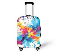 LNXSESN Housse Protection Valise Blanc Bleu Violet Housse de Valise Lavable Elastique Anti-Rayures Protege Valise Réutilisable avec Zippé Résistant Housses de Valises pour 22-25 Pouces