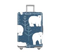 LNXSESN Housse Protection Valise Bleu Animaux Blanc Housse De Valise Lavable Elastique Anti-Rayures Protege Valise De Voyage Soute Réutilisable avec Zippé Résistant pour 29-32 Pouces