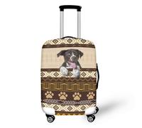 LNXSESN Housse Protection Valise Café Chien Beige Housse de Valise Lavable Elastique Anti-Rayures Protege Valise Réutilisable avec Zippé Résistant Housses de Valises pour 19-21 Pouces