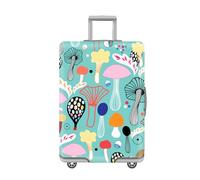 LNXSESN Housse Protection Valise Champignons Vert Jaune Housse De Valise Lavable Elastique Anti-Rayures Protege Valise De Voyage Soute Réutilisable avec Zippé Résistant pour 19-21 Pouces