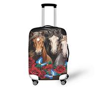 LNXSESN Housse Protection Valise Cheval Papillon Rose Housse de Valise Lavable Elastique Anti-Rayures Protege Valise Réutilisable avec Zippé Résistant Housses de Valises pour 22-25 Pouces