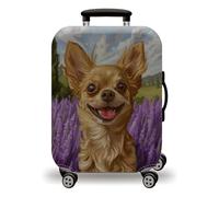 LNXSESN Housse Protection Valise Chien Brun Violet Housse de Valise Lavable Elastique Anti-Rayures Protege Valise Réutilisable avec Zippé Résistant Housses de Valises pour 29-32 Pouces