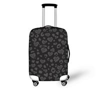 LNXSESN Housse Protection Valise Coeur Noir Gris Housse de Valise Lavable Elastique Anti-Rayures Protege Valise Réutilisable avec Zippé Résistant Housses de Valises pour 22-25 Pouces