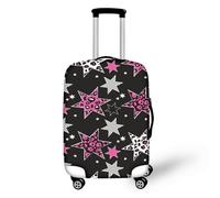 LNXSESN Housse Protection Valise Étoile Rose Noir Housse de Valise Lavable Elastique Anti-Rayures Protege Valise Réutilisable avec Zippé Résistant Housses de Valises pour 22-25 Pouces