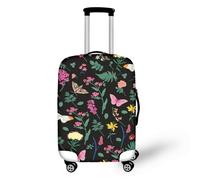 LNXSESN Housse Protection Valise Feuille D'Insectes Roses Housse de Valise Lavable Elastique Anti-Rayures Protege Valise Réutilisable avec Zippé Résistant Housses de Valises pour 19-21 Pouces
