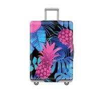 LNXSESN Housse Protection Valise Feuilles De Palme Bleue Housse De Valise Lavable Elastique Anti-Rayures Protege Valise De Voyage Soute Réutilisable avec Zippé Résistant pour 19-21 Pouces