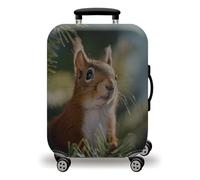 LNXSESN Housse Protection Valise Feuilles Vertes D'Écureuil Housse de Valise Lavable Elastique Anti-Rayures Protege Valise Réutilisable avec Zippé Résistant Housses de Valises pour 19-21 Pouces