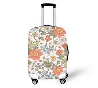 LNXSESN Housse Protection Valise Fleurs Vert Olivier Housse de Valise Lavable Elastique Anti-Rayures Protege Valise Réutilisable avec Zippé Résistant Housses de Valises pour 29-32 Pouces