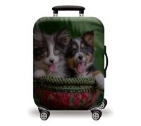 LNXSESN Housse Protection Valise Graffiti Vert Animal Housse de Valise Lavable Elastique Anti-Rayures Protege Valise Réutilisable avec Zippé Résistant Housses de Valises pour 26-28 Pouces