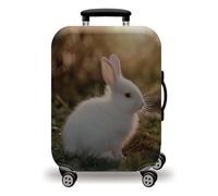 LNXSESN Housse Protection Valise Lapin Brun Blanc Housse de Valise Lavable Elastique Anti-Rayures Protege Valise Réutilisable avec Zippé Résistant Housses de Valises pour 22-25 Pouces
