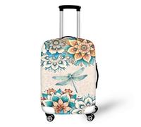 LNXSESN Housse Protection Valise Mandala Insects Beige Housse de Valise Lavable Elastique Anti-Rayures Protege Valise Réutilisable avec Zippé Résistant Housses de Valises pour 19-21 Pouces