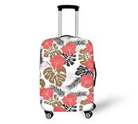 LNXSESN Housse Protection Valise Marron Noir Rouge Housse de Valise Lavable Elastique Anti-Rayures Protege Valise Réutilisable avec Zippé Résistant Housses de Valises pour 22-25 Pouces