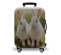 LNXSESN Housse Protection Valise Mignon Lapin Vert Housse de Valise Lavable Elastique Anti-Rayures Protege Valise Réutilisable avec Zippé Résistant Housses de Valises pour 26-28 Pouces